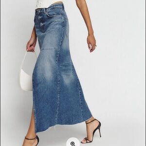 Reformation Tazz Maxi Denim Skirt Size 31